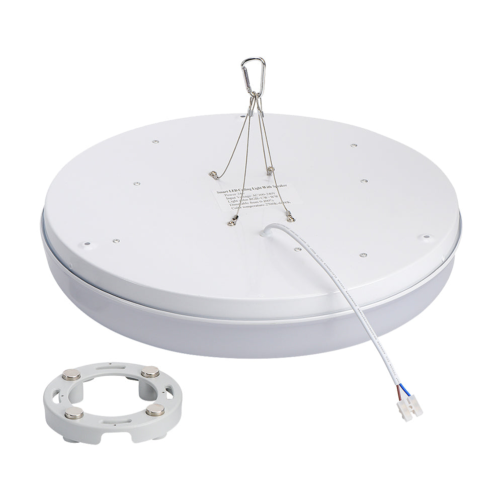 WiFi Ceiling Lights 24W, RGB+W+WW, Dimmable with Bluetooth Speaker