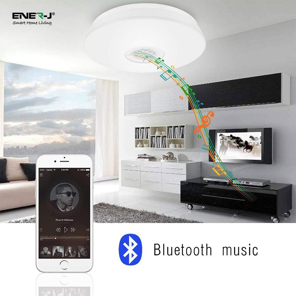 WiFi Ceiling Lights 24W, RGB+W+WW, Dimmable with Bluetooth Speaker