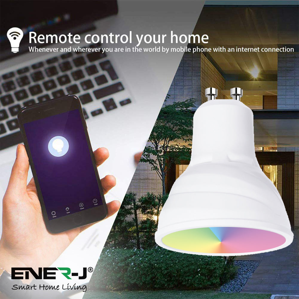 Smart WiFi GU10 LED Lamp 5W, RGB+W+WW, Dimmable